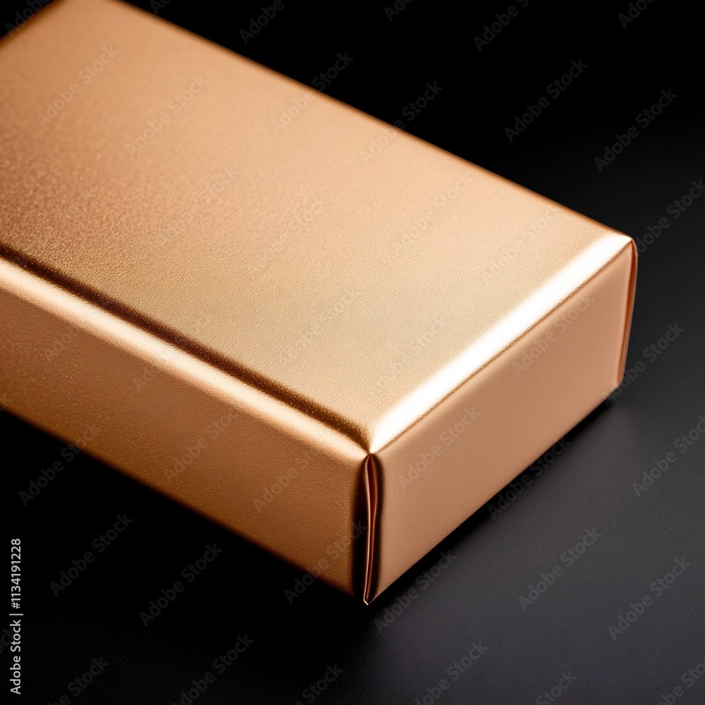 Perfect Golden Box Mockup Isolated on Black Background Perfect Golden Box Mockup Isolated on Black Background