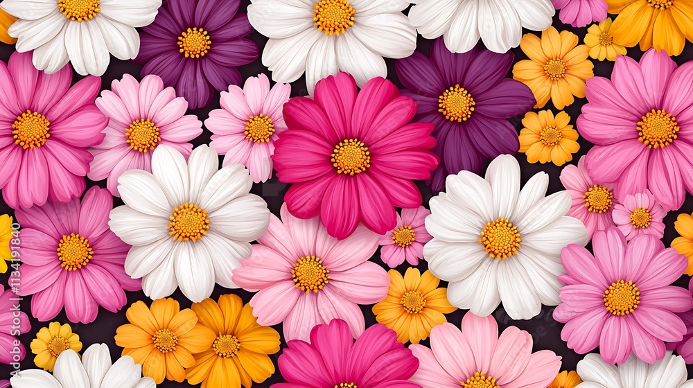 Nature's colorful palette close-up photography of vibrant flower blooms in the garden Nature's colorful palette close-up photography of vibrant flower blooms in the garden