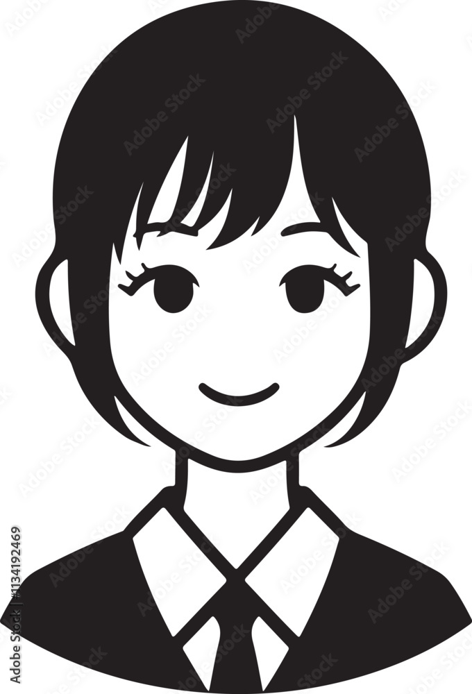 Beautiful Girl Face Profile silhouette vector icon Beautiful Girl Face Profile silhouette vector icon