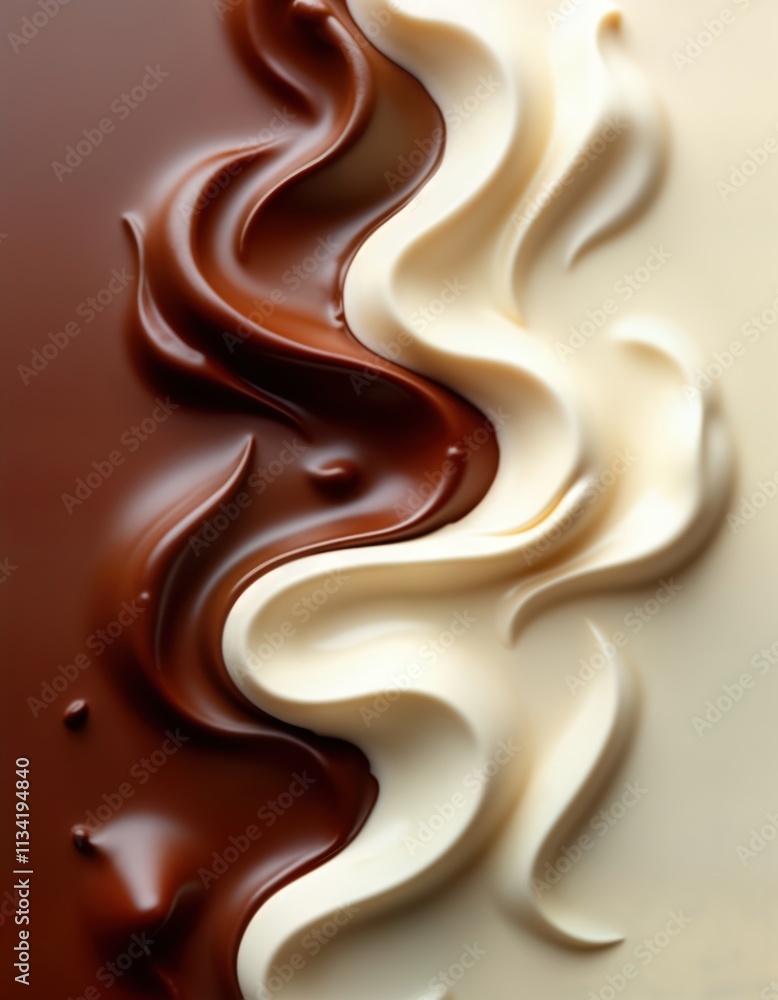 Gourmet swirls of melted chocolate, cocoa cream spread in close-up view. High quality food photo. Perfect for decadent desserts. Creative texture for food industry branding. Appealing to sweet tooth Gourmet swirls of melted chocolate, cocoa cream spread in close-up view. High quality food photo. Perfect for decadent desserts. Creative texture for food industry branding. Appealing to sweet tooth