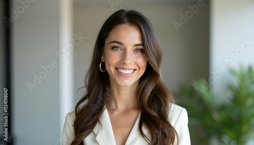 Confident Businesswoman Standing in Modern Office Environment