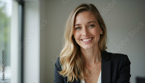 Confident Businesswoman Standing in Modern Office Environment