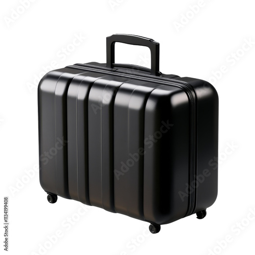 A sleek black suitcase with a sturdy handle and wheels, designed for travel and organization. photo