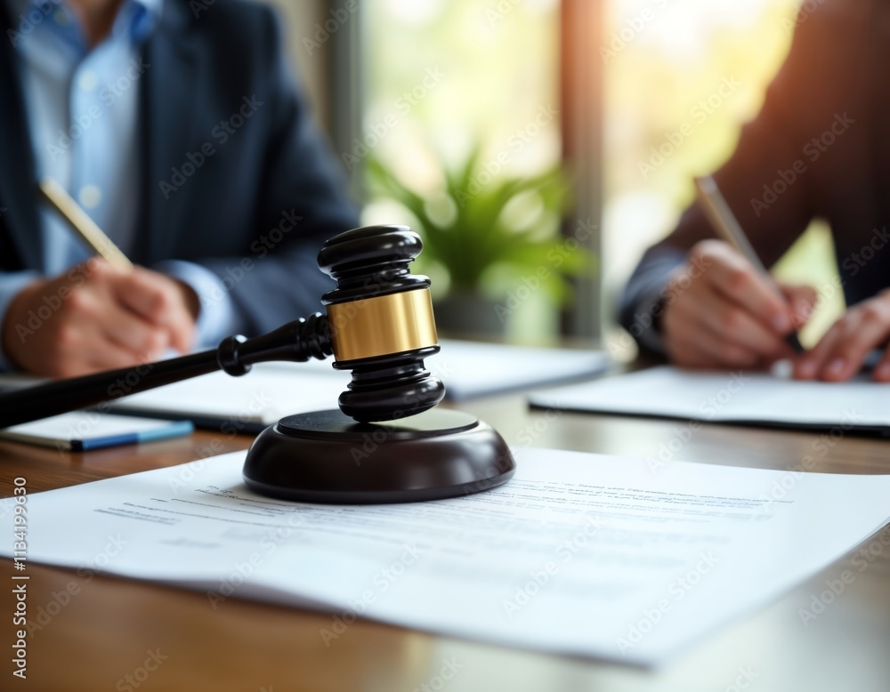 Close-up legal documents, gavel. Lawyers signing contracts. Legal profession in action. Serious, professional business people. Business documents. Justice, law concept. Important legal case on wooden Close-up legal documents, gavel. Lawyers signing contracts. Legal profession in action. Serious, professional business people. Business documents. Justice, law concept. Important legal case on wooden