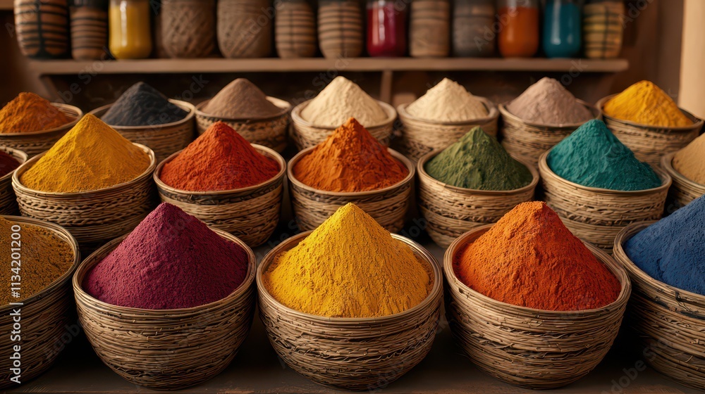 Vibrant spice market display cultural hub food showcase colorful environment close-up view culinary concept for exploration Vibrant spice market display cultural hub food showcase colorful environment close-up view culinary concept for exploration