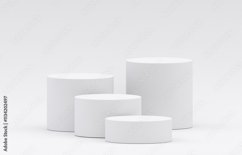 White product display podium in studio room, for display presentation White product display podium in studio room, for display presentation