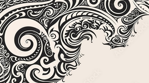 concept art of maori toi patterns on a blank background