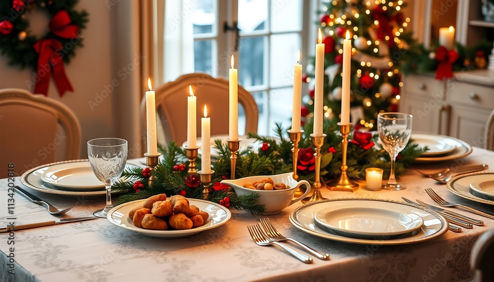 Christmas Eve Dinner Table Setting Christmas Eve Dinner Table Setting