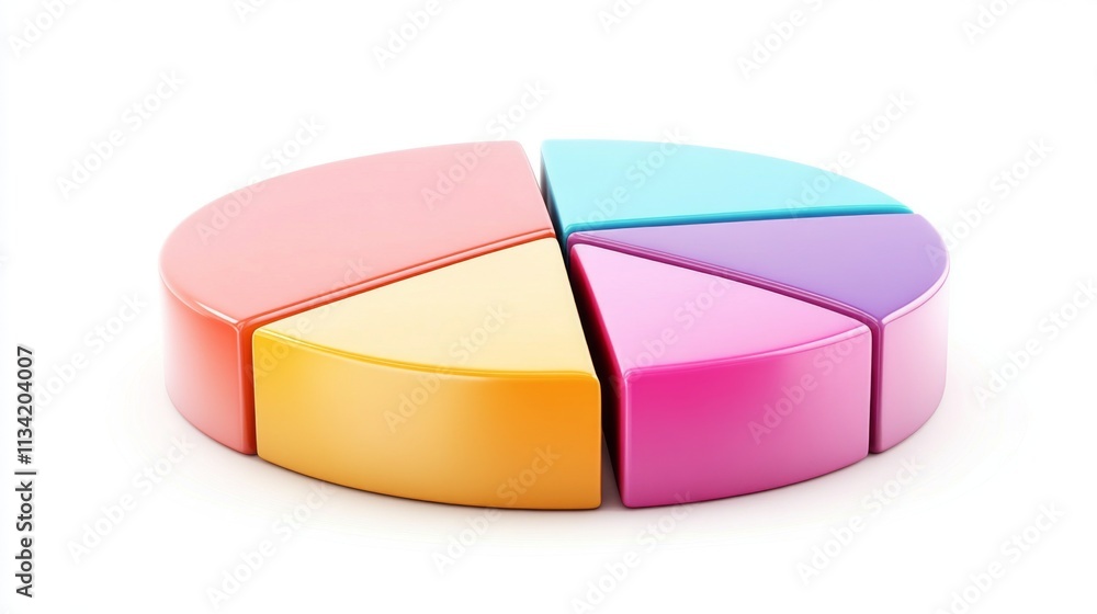 Obraz premium Colorful Spinning Pie Chart Representing Data Visualization Concepts