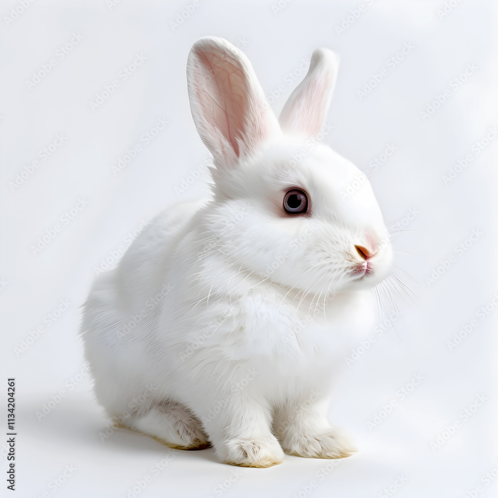 Small white rabbit isolated on white background Small white rabbit isolated on white background