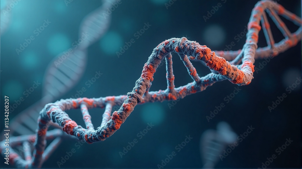 dna strand on a blue background dna strand on a blue background