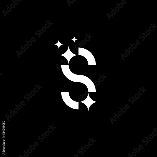 Letter S star or S shining or S cleaning logo concept vector icon