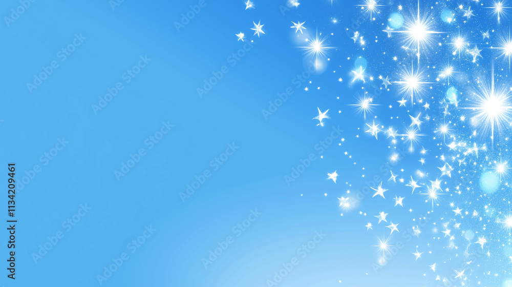 Fototapeta premium A breathtaking image of a starry night sky, with bright stars and stardust cascading across a deep blue canvas.