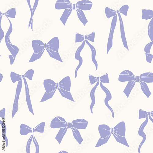 Flat vector bows seamless pattern