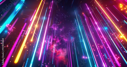 crazy social media background with lots of neon lights