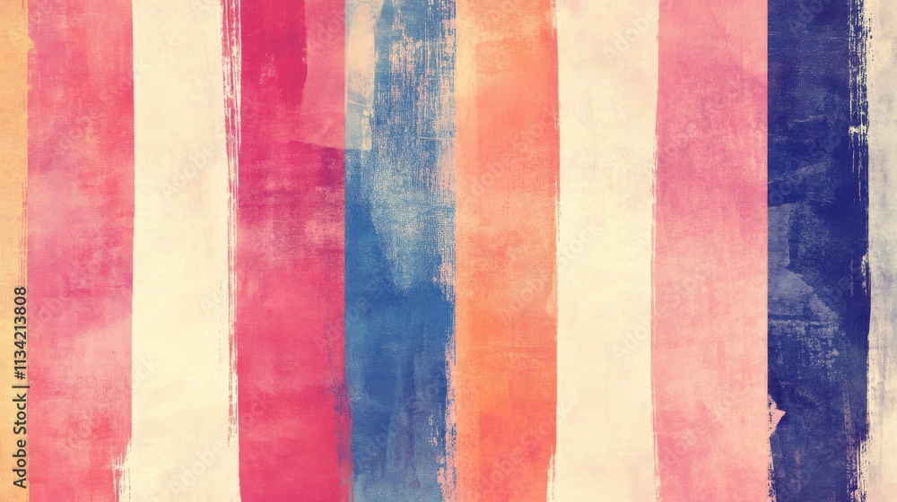 Fototapeta premium Colorful Striped Background with Soft Brush Strokes and Texture