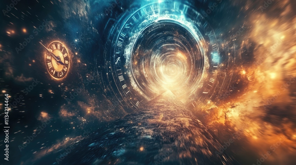 Fototapeta premium Time travel in different dimensions.