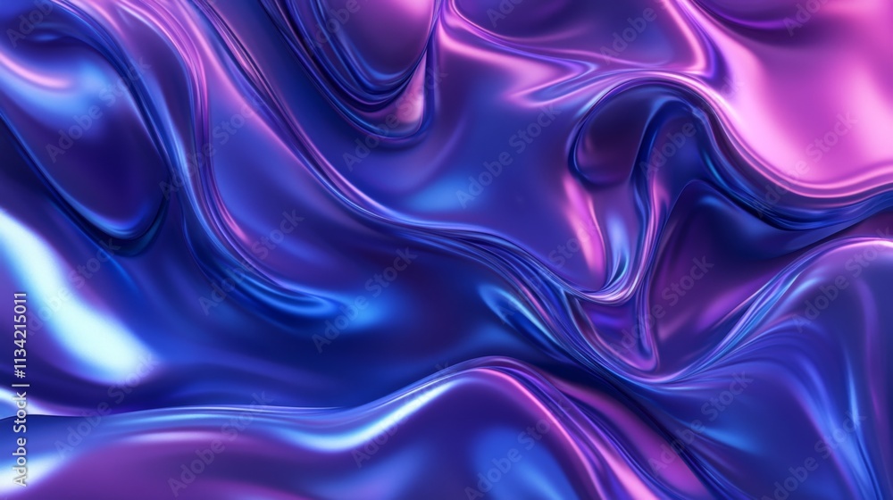 Obraz premium Smooth Colorful Waves of Purple and Blue Fabric Texture