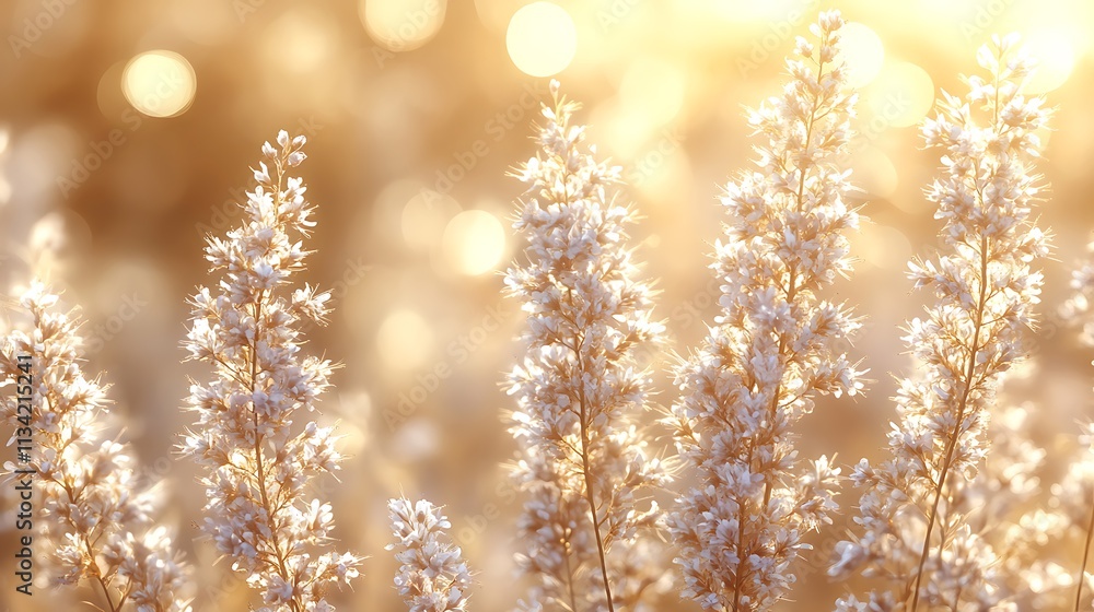 Golden Hour White Flowers In A Field Golden Hour White Flowers In A Field
