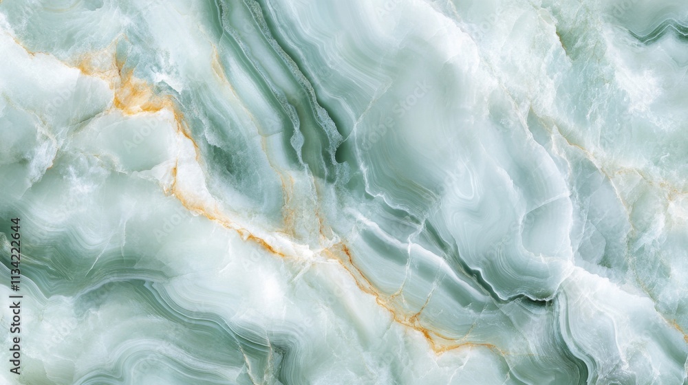 Naklejka premium Elegant Light Green Marble with Subtle Gold Veins for Design Use