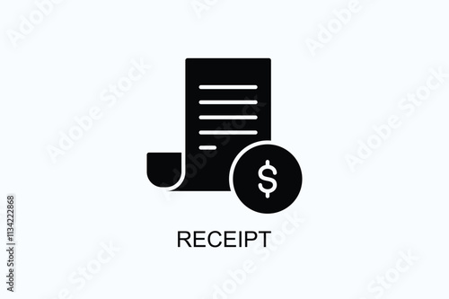 Receipt Vector, Icon Or Logo Sign Symbol Illustration 