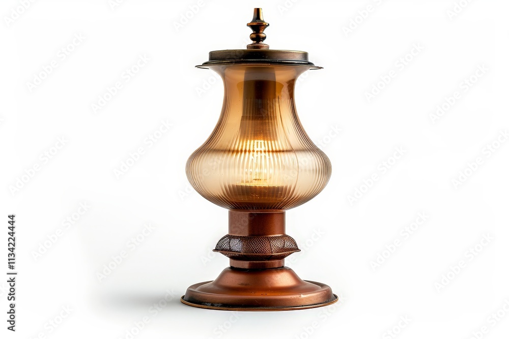 Antique Glass Lamp with Bronze Base Antique Glass Lamp with Bronze Base