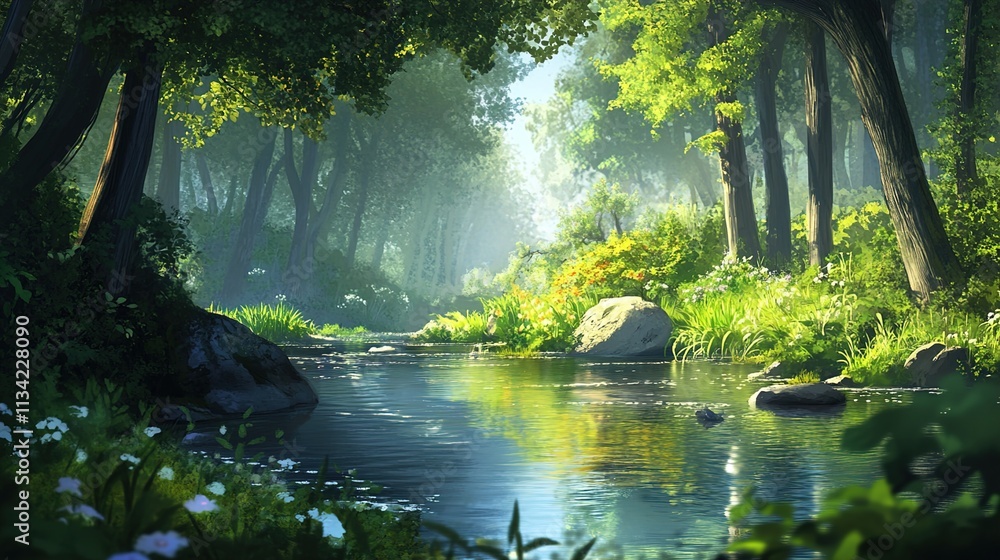 Obraz premium waterfall in the forest