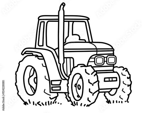 tractor isolated on white