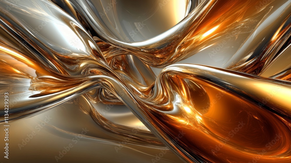 Abstract Metallic Swirls in Shimmering Gold and Silver Tones Abstract Metallic Swirls in Shimmering Gold and Silver Tones