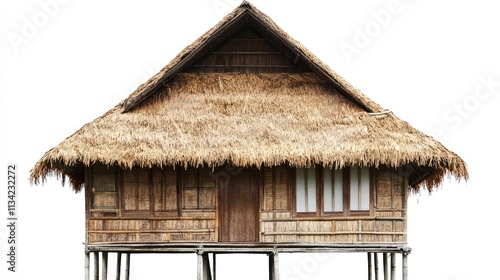 Obraz na płótnie Traditional Filipino Nipa Hut Isolated on Transparent or White Background w salonie