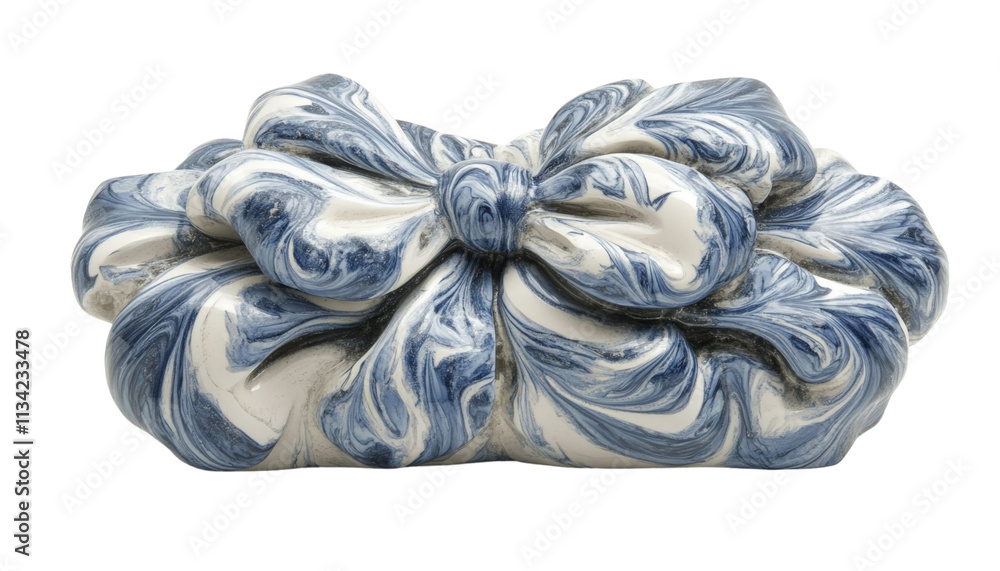 Obraz premium Blue and White Ceramic Bow.