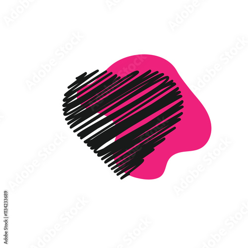 Abstract Heart Shape Design in Black and Pink photo