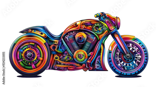 Rainbow Motorcycle. photo