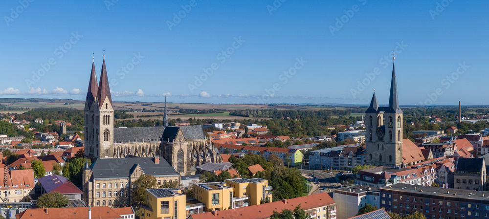 Naklejka premium Aerial view of Halberstadt in Germany