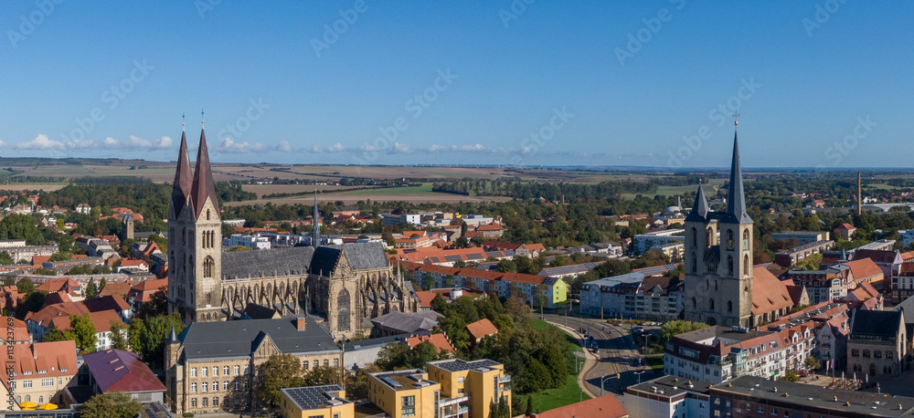 Fototapeta premium Aerial view of Halberstadt in Germany