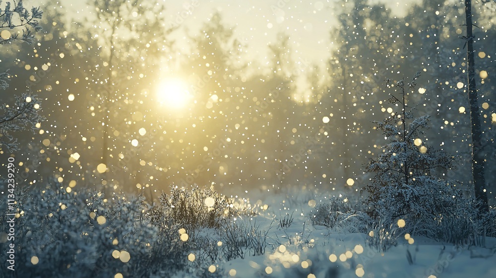 Winter Christmas sky with falling snow Winter Christmas sky with falling snow