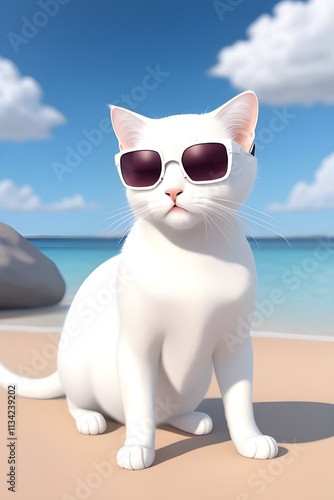 cat on the beach