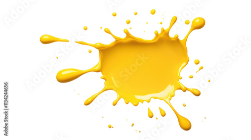 Yellow Paint Splash: A vibrant yellow paint splatters across a blank canvas, capturing the energy and dynamism of creativity.  