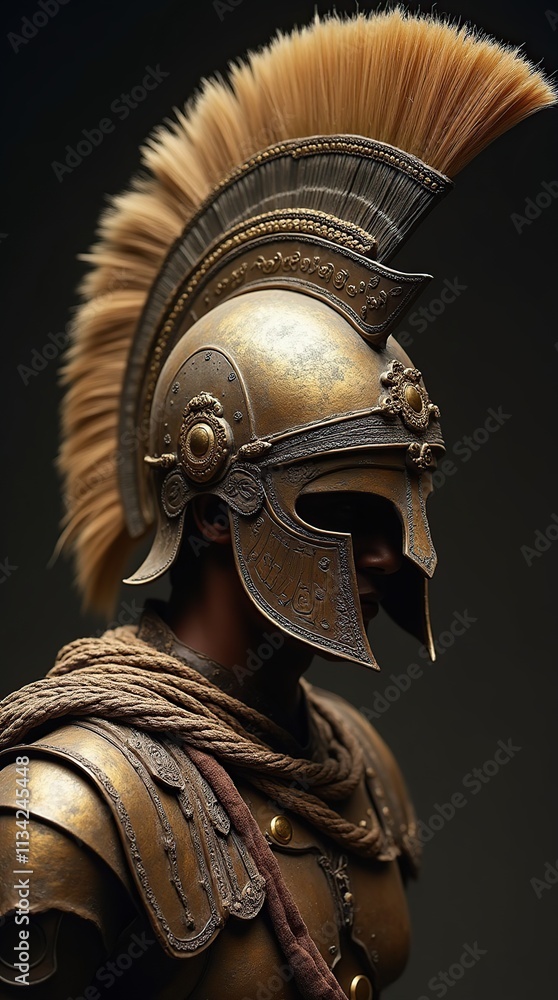 Intricate Assyrian Warrior Helmet With Decorative Armor Details Intricate Assyrian Warrior Helmet With Decorative Armor Details