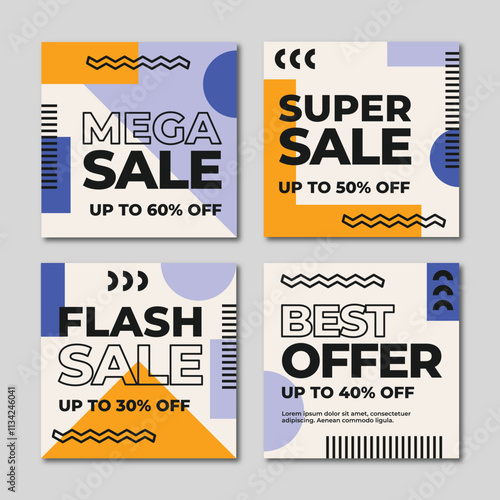 modern square sale banner template