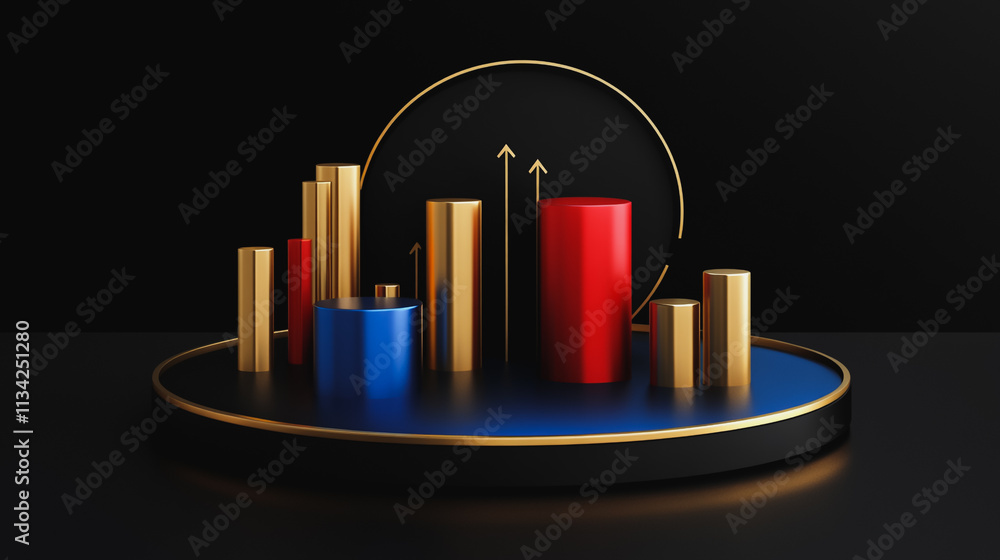 Abstract black background with Colorful charts and graphs with statistics to innovative analyze business potential and forecast future development of companies growth. Abstract black background with Colorful charts and graphs with statistics to innovative analyze business potential and forecast future development of companies growth.