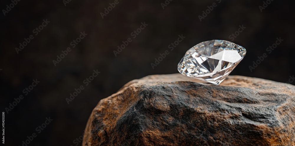 A large diamond resting on ancient stone, symbolizing timeless beauty and enduring elegance. A large diamond resting on ancient stone, symbolizing timeless beauty and enduring elegance.