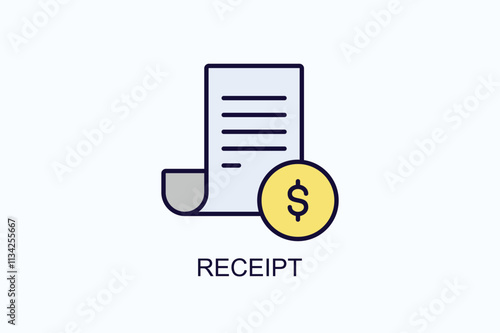 Receipt Vector, Icon Or Logo Sign Symbol Illustration 