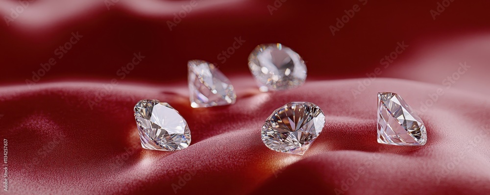 Elegant diamonds resting on plush velvet, showcasing their stunning facets and brilliance. Elegant diamonds resting on plush velvet, showcasing their stunning facets and brilliance.
