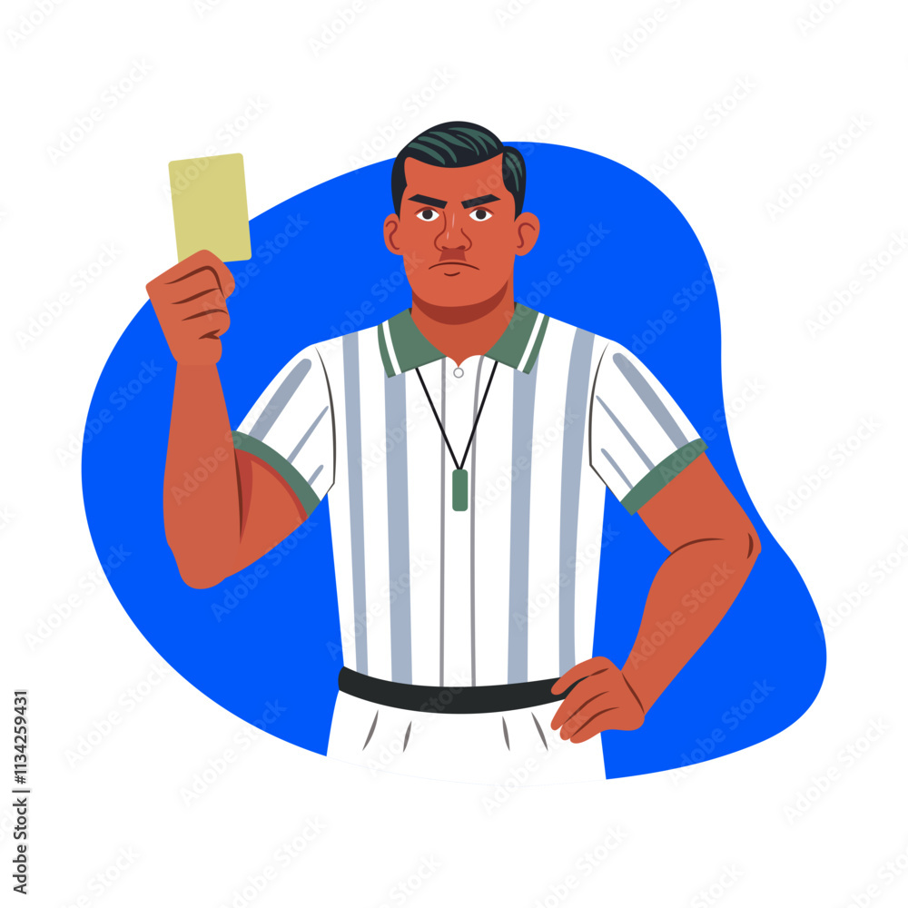 A flat illustration of a game referee
A flat illustration of a game referee