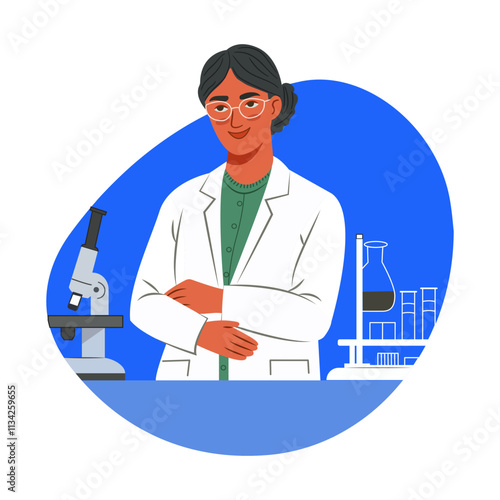 A flat illustration of bioengineer 
