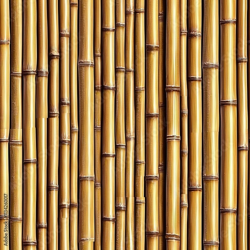 Bamboo Wall Trees Forest Seamless Pattern Texture