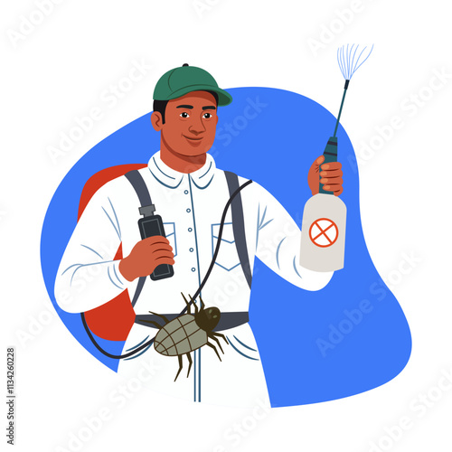 Pest control illustration in flat style 

