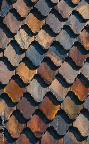 Old Vintage Patterned Roof Tiles