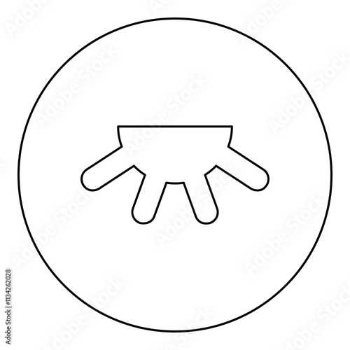 Cow's udder icon in circle round black color vector illustration image outline contour line thin style